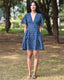 Purple Handprinted Pure Cotton Dress-Slow