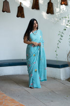 PINK FLORAL SAREE