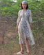 Purple Handprinted Pure Cotton Dress-Slow