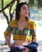 Purple Handprinted Pure Cotton Dress-Slow
